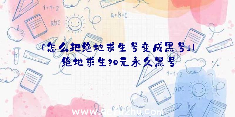 「怎么把绝地求生号变成黑号」|绝地求生30元永久黑号